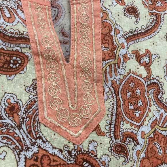 Fenn Wright Manson Top Size M Paisley Embroidered Linen Rayon Sleeveless Tunic - Picture 7 of 12